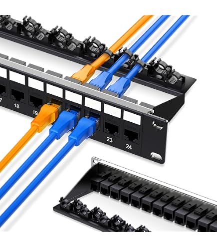 Amazon.co.jp: 日本製線 パッチパネル枠 1U24ポート（ケーブル固定枠付